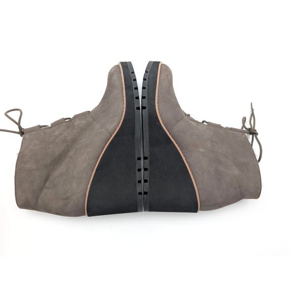 Eileen Fisher Alpine Shearing Leather Wedge Booties Graphite Size US10 EU41 - Picture 9 of 10